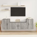 vidaXL Ensemble de meubles TV 3 Pièces Sonoma gris Bois d'ingénierie
