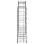 vidaXL Paniers à gabions arqués 18 Pièces 200x50x160/180 cm Fer galvanisé