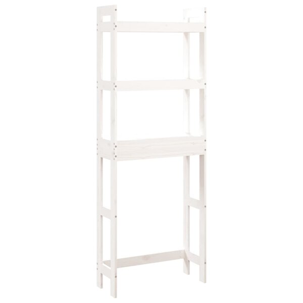 vidaXL Étagère de toilette Blanc 63x26x171 cm Bois de pin massif