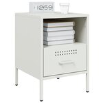 vidaXL Tables de chevet 2 Pièces blanc 36x39x50 5 cm acier