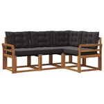 vidaXL Ensemble de canapés d'extérieur 4 pc Naturel et Noir