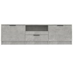 vidaXL Meuble TV Gris béton 140x35x40 cm Bois d'ingénierie