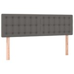 vidaXL Sommier à lattes de lit avec matelas Gris 140x200 cm Similicuir