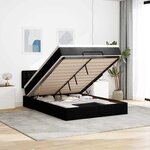 vidaXL Lit ottoman avec matelas noir 140x190 cm tissu
