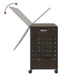 vidaXL Panier à linge avec roulettes marron foncé 66x35x60 cm