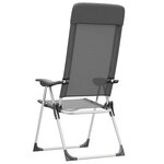 vidaXL Chaises de camping pliables lot de 4 Gris Aluminium