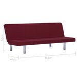 vidaXL Canapé-lit Rouge bordeaux Polyester