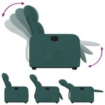 vidaXL Fauteuil inclinable vert foncé tissu