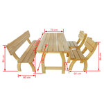 vidaXL Ensemble à manger d'extérieur 4 Pièces Bois de pin imprégné