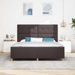 vidaXL Cadre de lit avec tête de lit Marron foncé 180 x 200 cm tissu