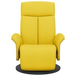 vidaXL Fauteuil inclinable avec repose-pieds jaune clair tissu