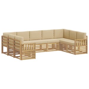 vidaXL Ensemble de canapés d'extérieur 7 pc Blanc et Beige Polyester