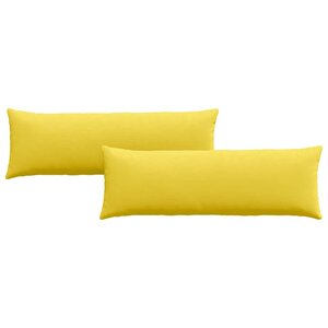 vidaXL Coussins de canapé 2 pc tissu Jaune clair 120 x 40 cm