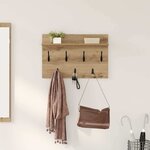 vidaXL Porte-manteau mural chêne artisanal 60 x 40 x 12 cm