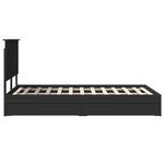 vidaXL Lit de Rangement Noir 135 x 190 cm Bois d'ingénierie