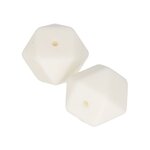 2 perles silicone hexagonales - 17 mm - blanc
