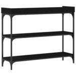 vidaXL Table Console avec étagère Chêne noir 100 x 30 x 80 cm