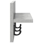 vidaXL Porte-manteau mural avec étagère Gris béton 40 x 10.5 x 18 cm