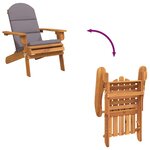 vidaXL Chaise de jardin Adirondack avec coussins bois massif d'acacia