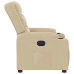 vidaXL Fauteuil inclinable Crème Tissu