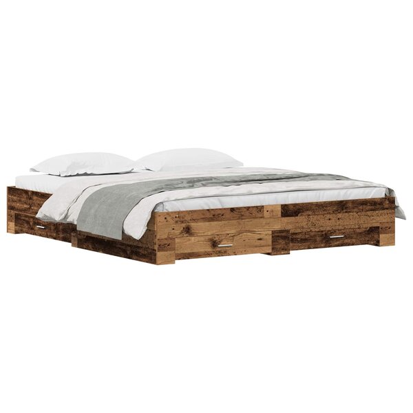 vidaXL Cadre de lit Bois Ancien 180 x 200 cm Bois d'ingénierie