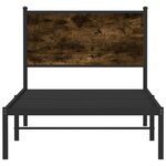 vidaXL Cadre de lit en métal sans matelas chêne fumé 75x190 cm