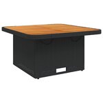 vidaXL Salon de jardin 3 Pièces avec coussins Noir Résine tressée