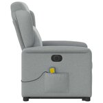 vidaXL Fauteuil inclinable de massage électrique Gris clair Tissu