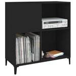 vidaXL Armoire à disques noir 84 5x38x89 cm bois d'ingénierie