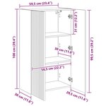 vidaXL Meuble TV mural Montage mural Blanc brillant 59 5 x 31 x 100 cm