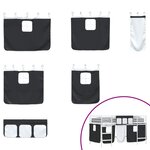 vidaXL Cadre de Lit Mezzanine pour Enfants avec Rideaux Blanc et Noir