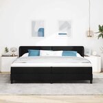 vidaXL Lit boxspring avec matelas avec matelas Noir 200 x 200 cm tissu