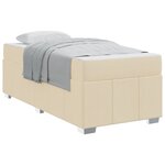 vidaXL Cadre de lit avec matelas Crème 90 x 200 cm tissu