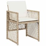 vidaXL Ensemble à manger de jardin et coussins 17 Pièces beige