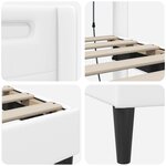 vidaXL Cadre de lit avec bandes LED Blanc 200 x200 cm Simili cuir