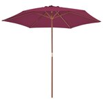 vidaXL Parasol avec mât en bois 270 cm Bordeaux