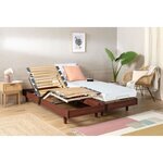 Ensemble relaxation matelas + sommiers électriques cerisier 2 x 70 x 190 - Mousse - 14 cm