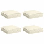 vidaXL Coussin pour assise de palette 4 Pièces Crème 40 x 40 x 8 cm