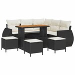 vidaXL Ensemble de canapé de jardin 9 Pièces Noir polyrotin