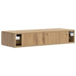 vidaXL Table d'appoint murale Chêne artisanal 87 5 x 34 5 x 17 cm