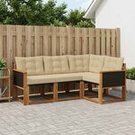 vidaXL Ensemble de canapés d'extérieur 4 Pièces Naturel et Beige