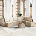 vidaXL Ensemble de canapé de jardin 9 Pièces 319 x 209 x 85 cm Poly rotin
