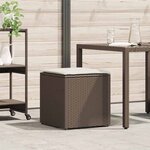 vidaXL Boîte à coussins avec stockage Marron 50 x 50 x 50 cm polyrotin