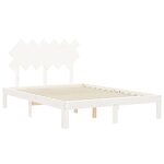 vidaXL Cadre de lit avec tête de lit blanc double bois massif