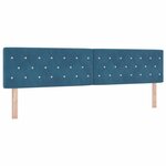 vidaXL Lit à ressort LED avec matelas Bleu foncé 200 x 200 cm Velours