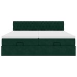 vidaXL Cadre de lit ottoman avec matelas vert foncé 160x200 cm velours