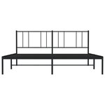 vidaXL Cadre de lit métal avec tête de lit noir 193x203 cm