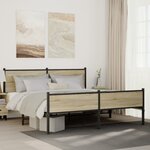 vidaXL Cadre de lit en métal sans matelas chêne sonoma 180x200 cm