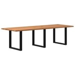 vidaXL Table à manger marron clair bois de chêne massif rectangulaire