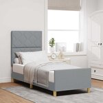 vidaXL Cadre de lit avec tête de lit Gris clair 80 x 200 cm tissu